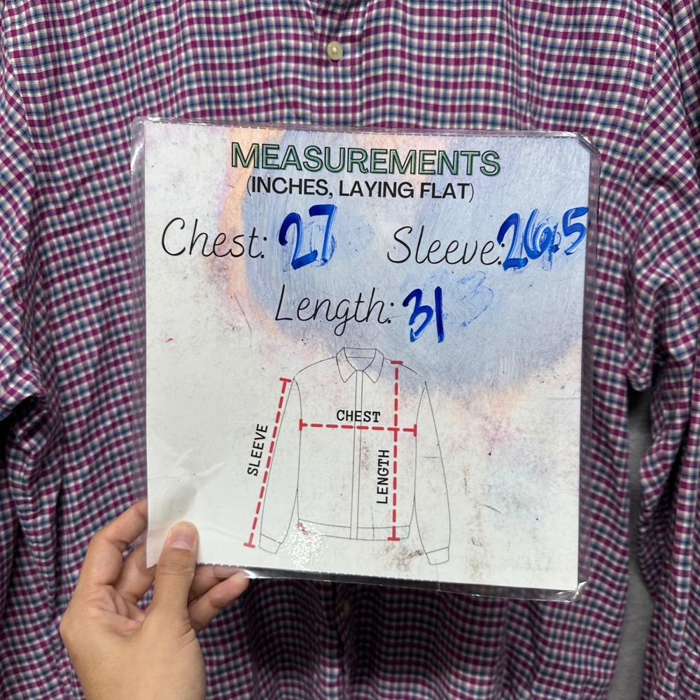 Ralph Lauren Polo Shirt Button Down Men Size XL Red Plaid Check Long Sleeve Pony - Picture 10 of 11